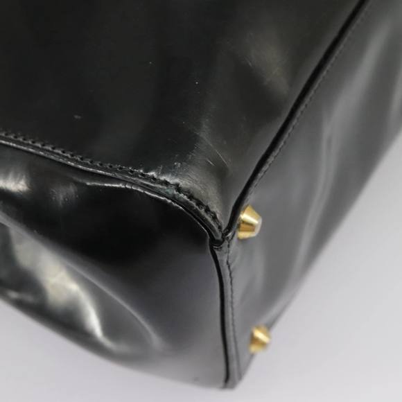 Christian Dior Hand Bag Patent leather Black Gold Auth 100880 - Picture 12 of 16